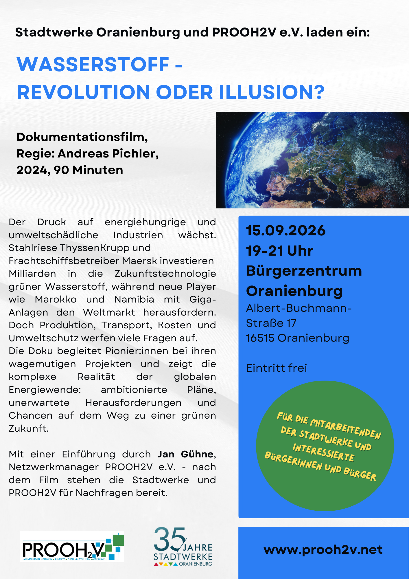 Plakat mit Hinweisen zum Film
